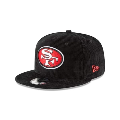 Black San Francisco 49ers Hat - New Era NFL Corduroy 9FIFTY Snapback Caps USA0162893